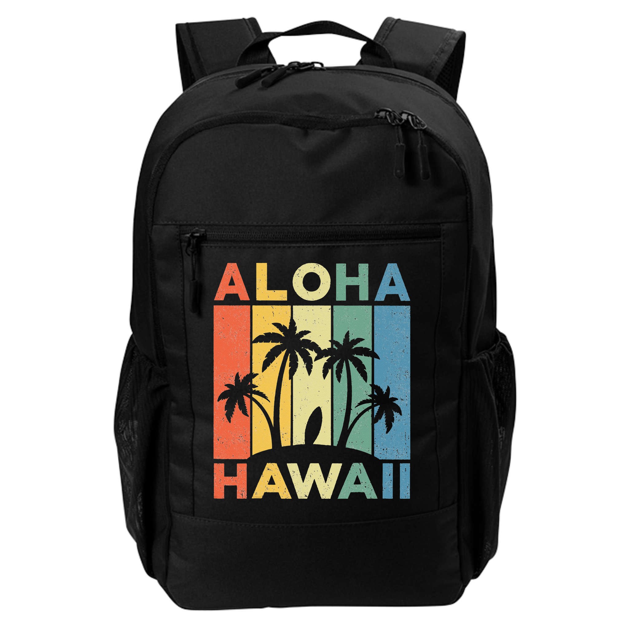 Aloha Hawaii Hawaiian Island Palm Beach Surfboard Surf Backpack
