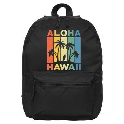 Aloha Hawaii Hawaiian Island Palm Beach Surfboard Surf 16 in Basic Backpack
