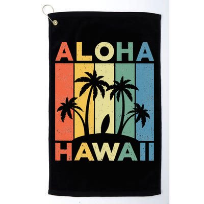 Aloha Hawaii Hawaiian Island Palm Beach Surfboard Surf Golf Towel