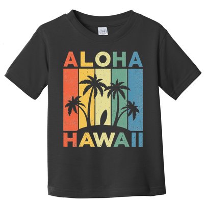 Aloha Hawaii Hawaiian Island Palm Beach Surfboard Surf Toddler T-Shirt