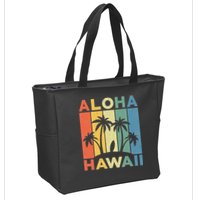 Aloha Hawaii Hawaiian Island Palm Beach Surfboard Surf Zip Tote Bag