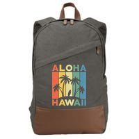 Aloha Hawaii Hawaiian Island Palm Beach Surfboard Surf Cotton Canvas Backpack