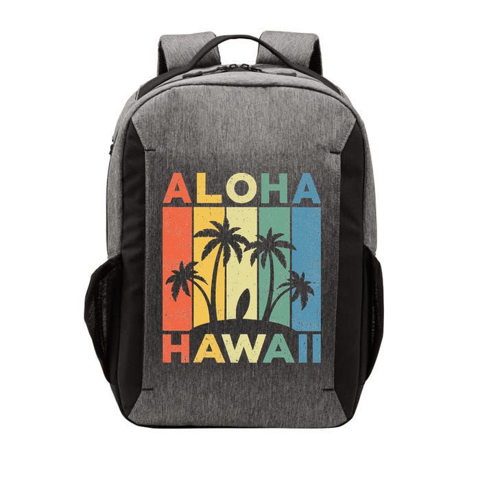 Aloha Hawaii Hawaiian Island Palm Beach Surfboard Surf Vector Backpack