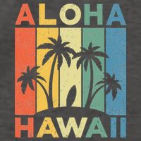 Aloha Hawaii Hawaiian Island Palm Beach Surfboard Surf Vector Backpack
