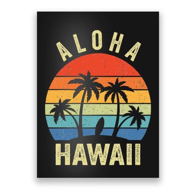 Aloha Hawaii Hawaiian Island Palm Beach Surfboard Surf Poster