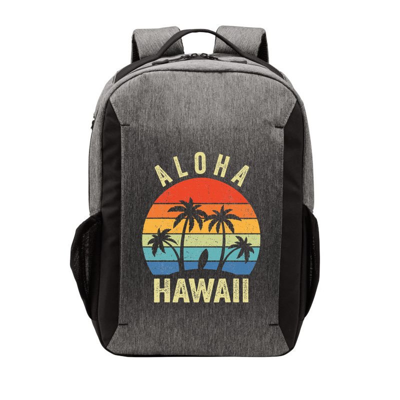Aloha Hawaii Hawaiian Island Palm Beach Surfboard Surf Vector Backpack