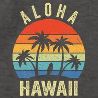Aloha Hawaii Hawaiian Island Palm Beach Surfboard Surf Vector Backpack