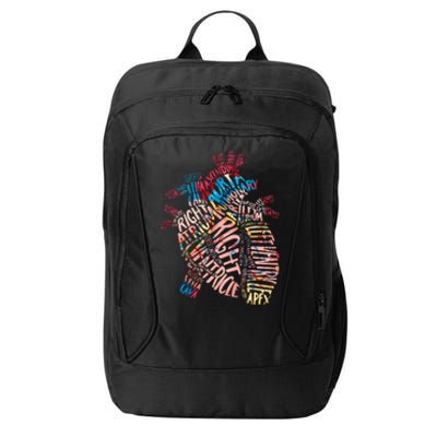 Anatomical Human Heart Cardiology Medical Cardiac Nurse City Backpack