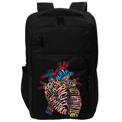 Anatomical Human Heart Cardiology Medical Cardiac Nurse Impact Tech Backpack