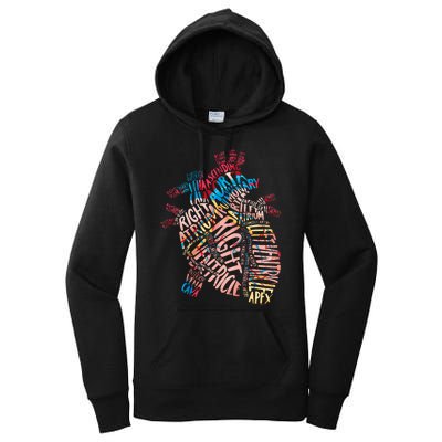 Anatomical Human Heart Cardiology Medical Cardiac Nurse Women's Pullover Hoodie