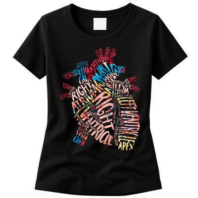 Anatomical Human Heart Cardiology Medical Cardiac Nurse Women's T-Shirt