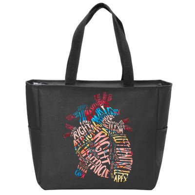 Anatomical Human Heart Cardiology Medical Cardiac Nurse Zip Tote Bag