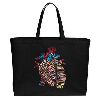 Anatomical Human Heart Cardiology Medical Cardiac Nurse Cotton Canvas Jumbo Tote