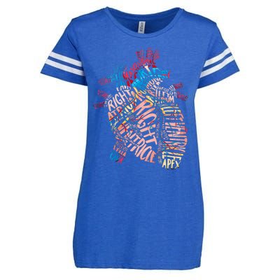 Anatomical Human Heart Cardiology Medical Cardiac Nurse Enza Ladies Jersey Football T-Shirt