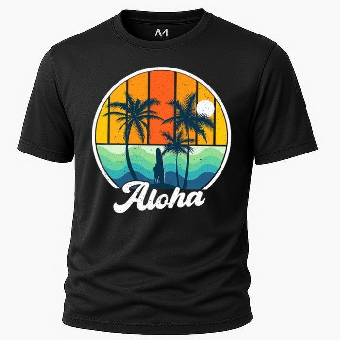 Aloha Hawaii Hawaiian Island Funny Summer Cooling Performance Crew T-Shirt