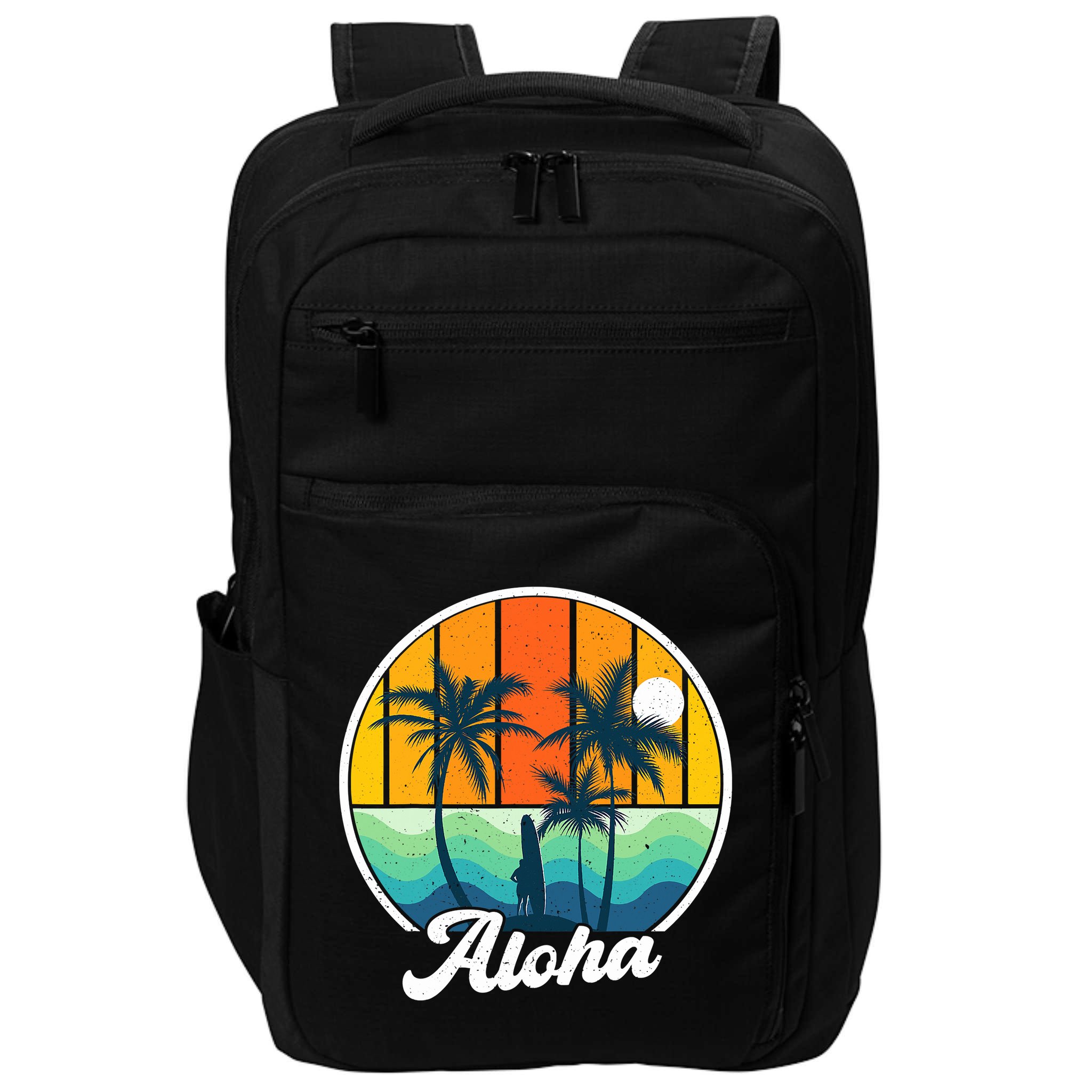 Aloha Hawaii Hawaiian Island Funny Summer Impact Tech Backpack