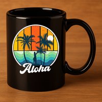 Aloha Hawaii Hawaiian Island Funny Summer 11oz C Handle Ceramic Mug