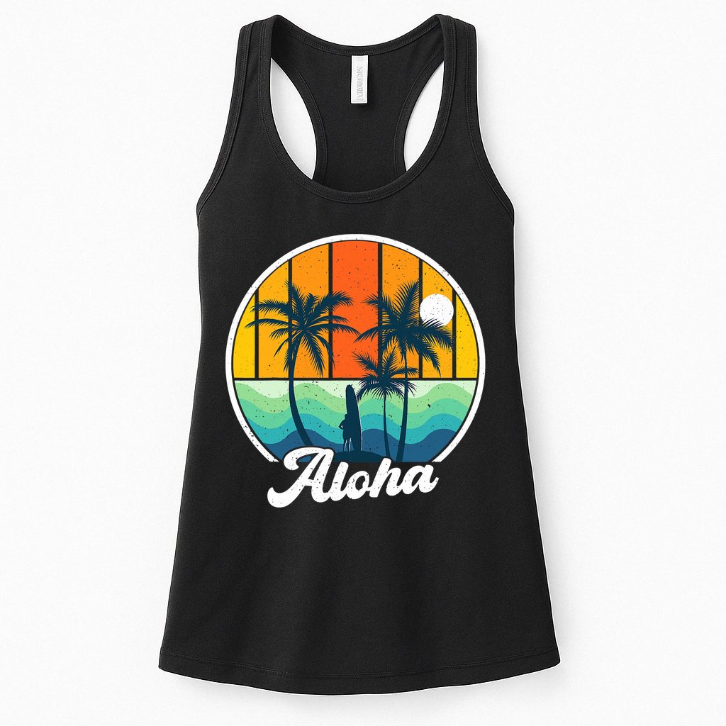 Aloha Hawaii Hawaiian Island Funny Summer Womens Tank Top