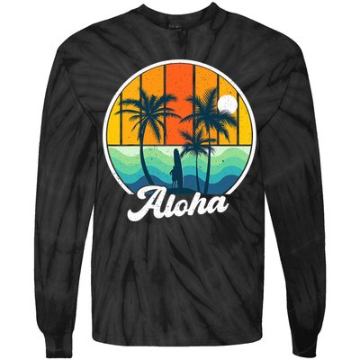 Aloha Hawaii Hawaiian Island Funny Summer Tie-Dye Long Sleeve Shirt