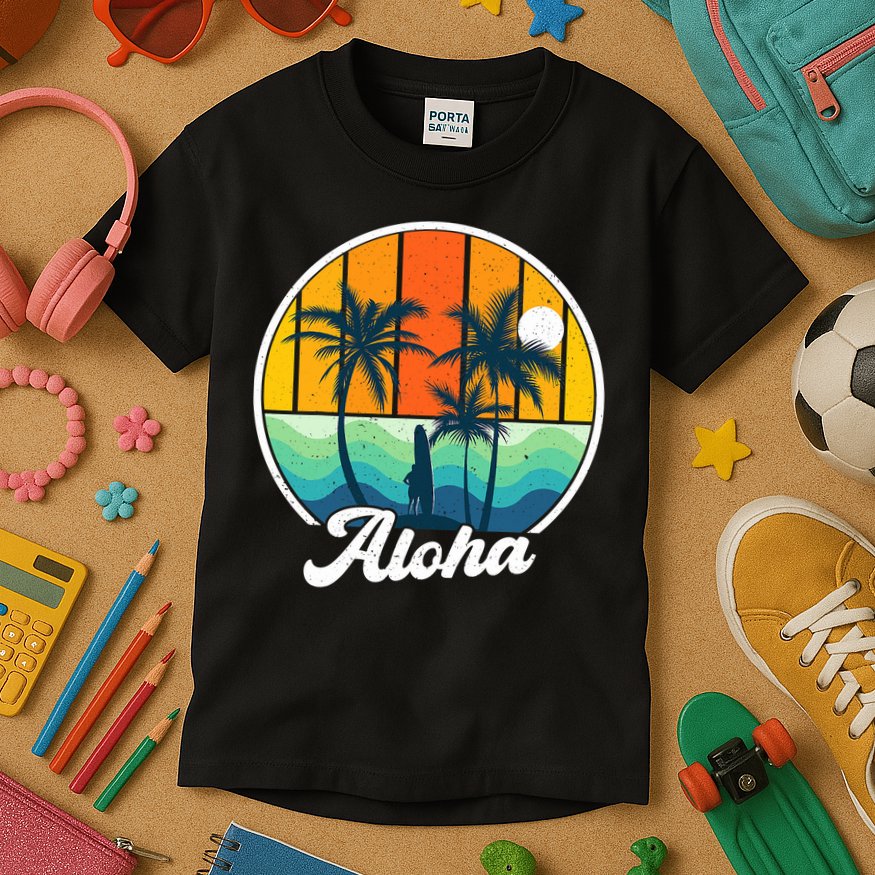 Aloha Hawaii Hawaiian Island Funny Summer Kids T-Shirt