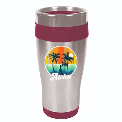 Aloha Hawaii Hawaiian Island Funny Summer 16oz Travel Tumbler