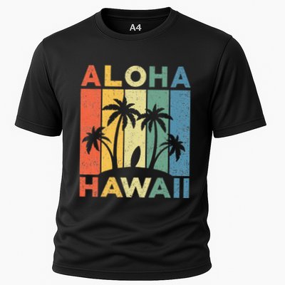 Aloha Hawaii Hawaiian Island Palm Beach Surfboard Surf Performance Shirt