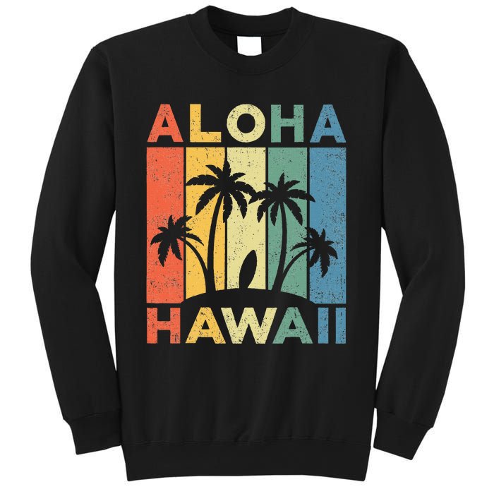 Aloha Hawaii Hawaiian Island Palm Beach Surfboard Surf Sweatshirt