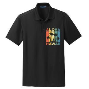 Aloha Hawaii Hawaiian Island Palm Beach Surfboard Surf Dry Zone Grid Polo