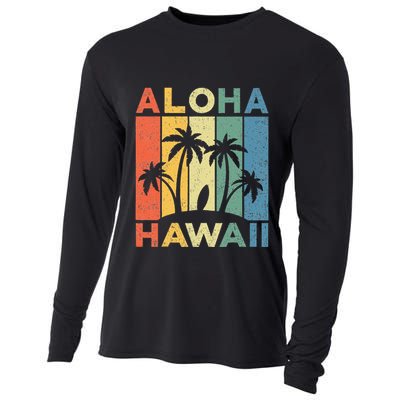 Aloha Hawaii Hawaiian Island Palm Beach Surfboard Surf Cooling Performance Long Sleeve Crew