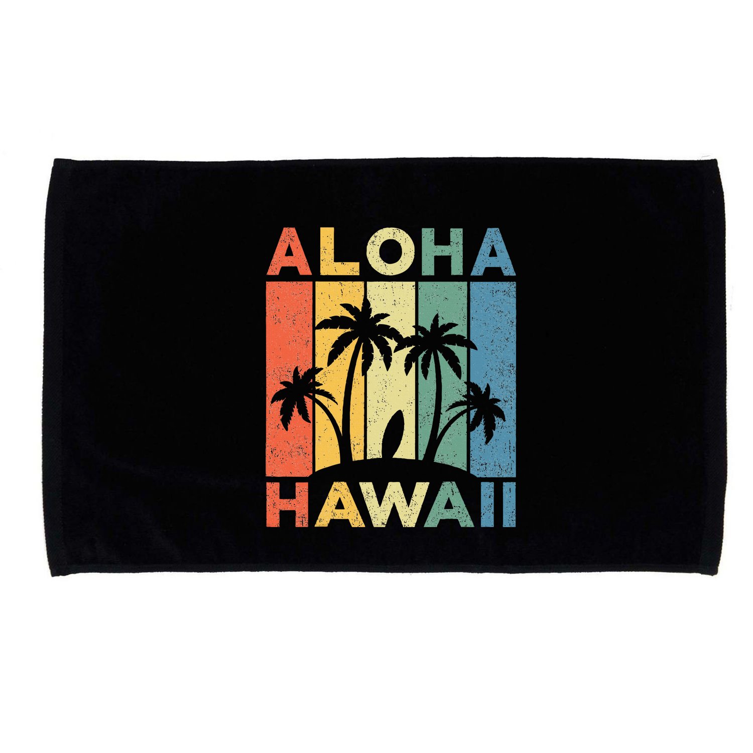 Aloha Hawaii Hawaiian Island Palm Beach Surfboard Surf Microfiber Hand Towel