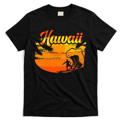 Aloha Hawaii Hawaiian Island Palm Beach Surfboard T-Shirt