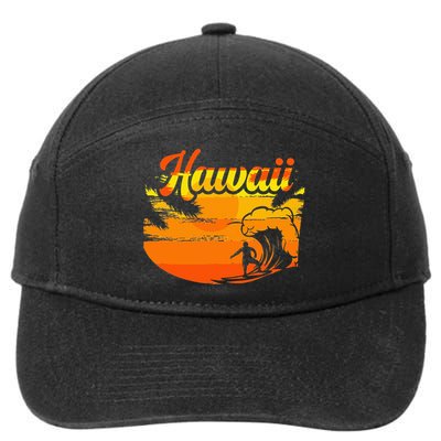 Aloha Hawaii Hawaiian Island Palm Beach Surfboard 7-Panel Snapback Hat