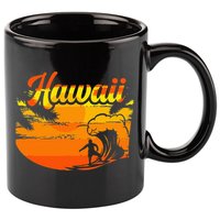 Aloha Hawaii Hawaiian Island Palm Beach Surfboard 11oz C Handle Ceramic Mug