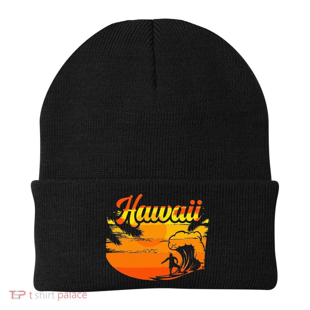 Aloha Hawaii Hawaiian Island Palm Beach Surfboard Beanie