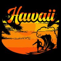 Aloha Hawaii Hawaiian Island Palm Beach Surfboard 16 in Basic Backpack