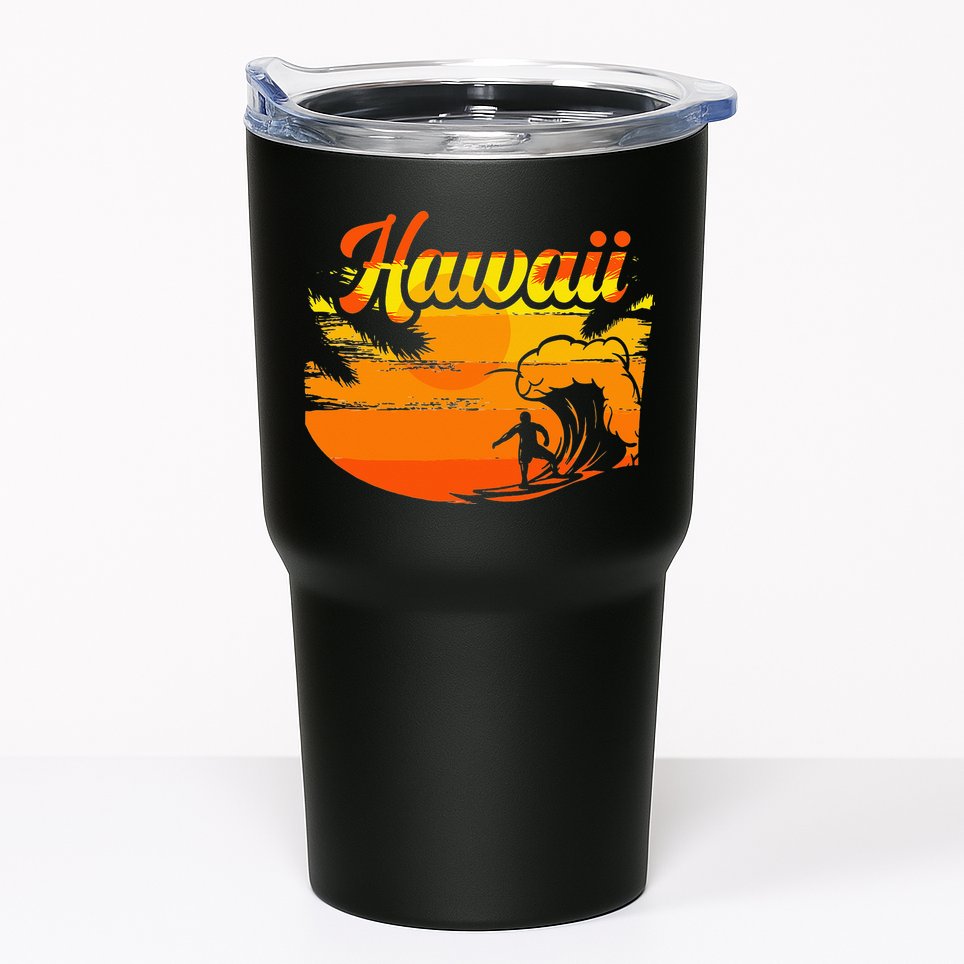 Aloha Hawaii Hawaiian Island Palm Beach Surfboard Tumbler
