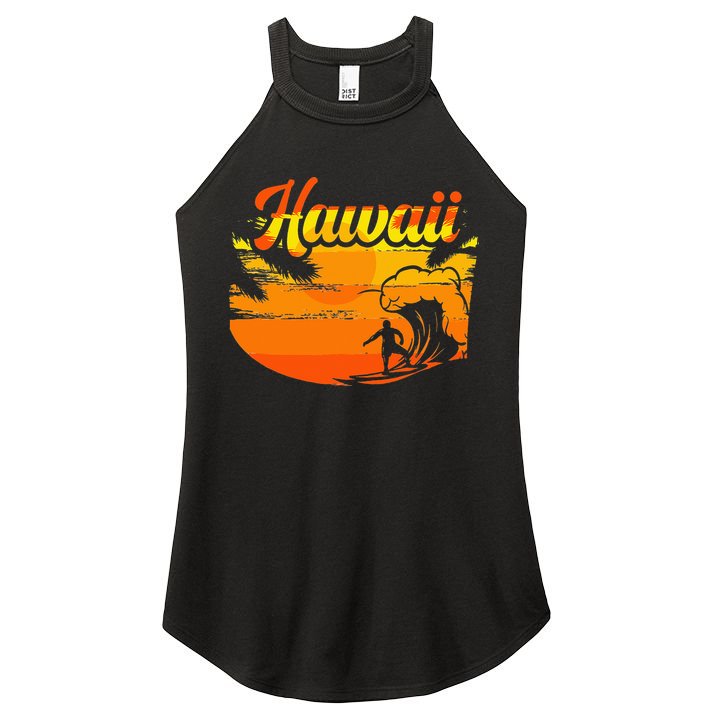 Aloha Hawaii Hawaiian Island Palm Beach Surfboard Women's Perfect Tri Rocker Tank