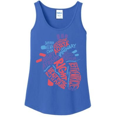 Anatomical Hu Heart Cardiology Medical Cardiac Nurse Cool Gift Ladies Essential Tank