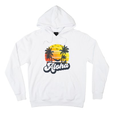 Aloha Hawaii Hawaiian Island Palm Trees Beach Vacation Hoodie