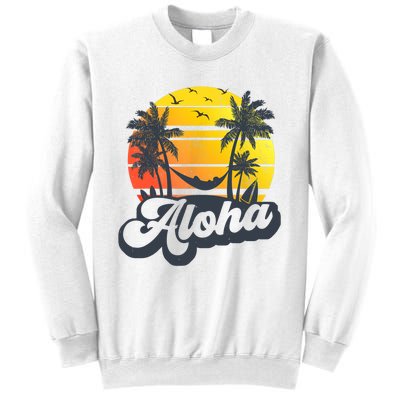 Aloha Hawaii Hawaiian Island Palm Trees Beach Vacation Sweatshirt