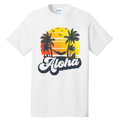 Aloha Hawaii Hawaiian Island Palm Trees Beach Vacation Tall T-Shirt