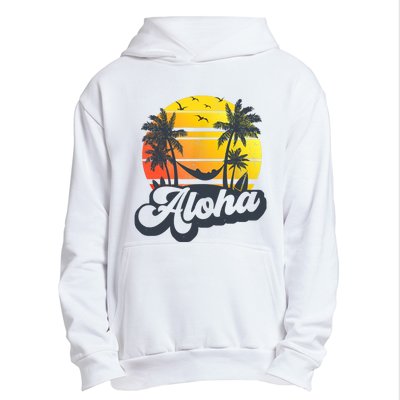 Aloha Hawaii Hawaiian Island Palm Trees Beach Vacation Urban Pullover Hoodie