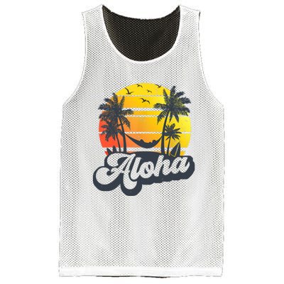 Aloha Hawaii Hawaiian Island Palm Trees Beach Vacation Mesh Reversible Basketball Jersey Tank