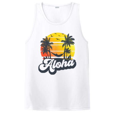 Aloha Hawaii Hawaiian Island Palm Trees Beach Vacation PosiCharge Competitor Tank