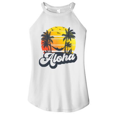 Aloha Hawaii Hawaiian Island Palm Trees Beach Vacation Women’s Perfect Tri Rocker Tank