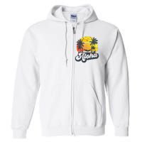 Aloha Hawaii Hawaiian Island Palm Trees Beach Vacation Full Zip Hoodie