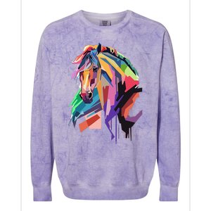 Awesome Horse Horseback Riding Equestrian Lovers Colorblast Crewneck Sweatshirt