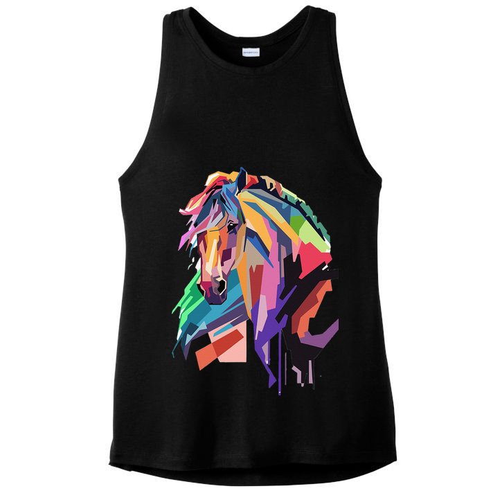 Awesome Horse Horseback Riding Equestrian Lovers Ladies PosiCharge Tri-Blend Wicking Tank