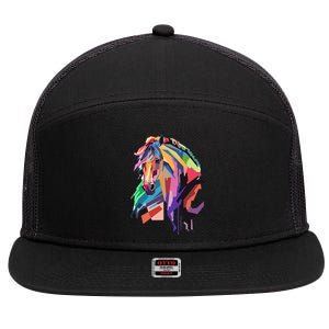 Awesome Horse Horseback Riding Equestrian Lovers 7 Panel Mesh Trucker Snapback Hat