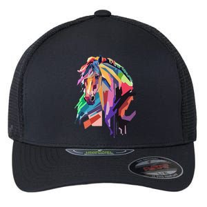 Awesome Horse Horseback Riding Equestrian Lovers Flexfit Unipanel Trucker Cap